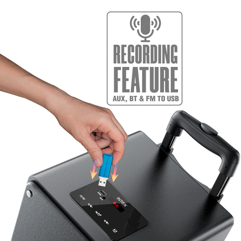 Intex Thriller 1000 | Trolley Speaker (100W Power & 3 Hours of Playback)